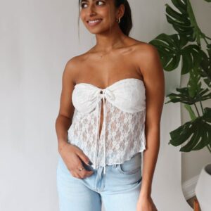 Clothing Grey Bandit Cropped | Heartbreaker Top In White