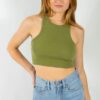 Clothing Grey Bandit Cropped | Demi Tank In Green