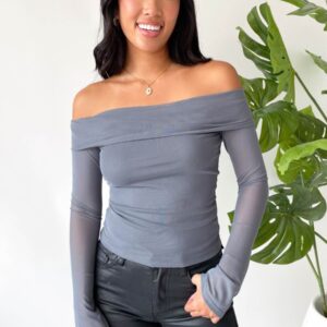 Clothing Grey Bandit Long Sleeve | Go With It Long Sleeve In Pewter
