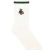Accessories Grey Bandit  | White And Green Teddy Bear Socks