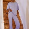 Clothing Grey Bandit Floral/Solid Sleep | Periwinkle Tee
