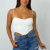 Clothing Grey Bandit Cropped | Back To You Top In White
